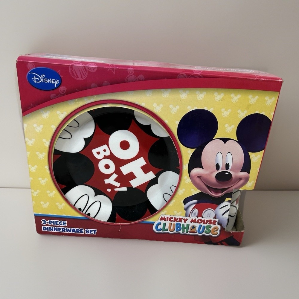 Disney Mickey Mouse Clubhouse 3 Piece Dinnerware Set OH BOY! New Kids Dishes